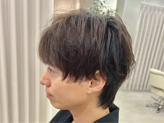 ショート センターパート 韓国ヘア・綾也のヘアスタイル
