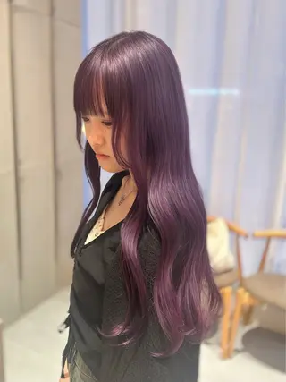 ロング カラー ミオ💎ショート 透ける暗髪のヘアスタイル