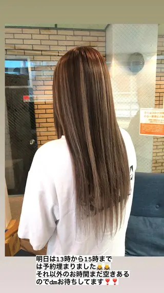 ロング カラー ヘアアレンジ ワンホンレイヤー エクステづまのヘアスタイル