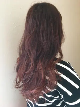 セミロング カラー パーマ ヘアアレンジ IVY villa Suzu.のヘアスタイル