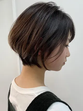 ショート カラー マツエク・マツパ ボブ×縮毛矯正👑 心斎橋/高城涼也のヘアスタイル