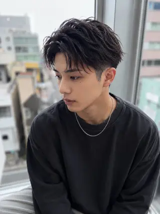 ショート パーマ 🔥メンズ特化方🔥 似合わせ💈三宅悠斗のヘアスタイル