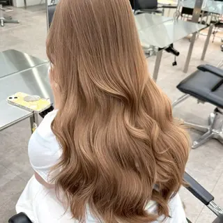 ロング カラー 色落ちまで可愛い ヘーゼルベージュ🤎のヘアスタイル