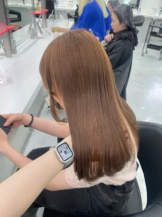 ロング カラー ラベンダー💜 グレージュ🩶のヘアスタイル