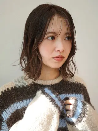 ミディアム カラー 村田 萌のヘアスタイル