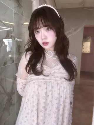 ロング momochan🍑 やわらかいボブ♡のヘアスタイル