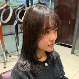 ミディアム パーマ 韓国風パーマ🌿コテ 巻き風パーマ/るいのヘアスタイル
