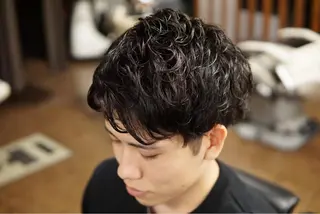 ミディアム パーマ dunhill 斉藤 大樹/メンズカットのヘアスタイル