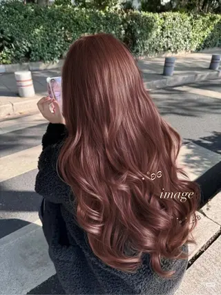 カラー girlな暖色ヘア 🪽🫧ハルナ🎀のヘアスタイル