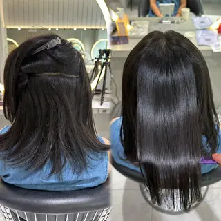 ミディアム 美髪矯正 レイヤーカット/加納のヘアスタイル
