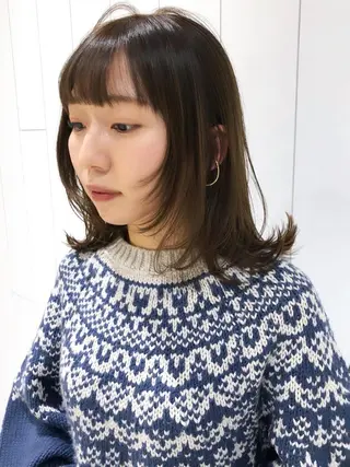 ミディアム パーマ カラー ITbyALBUM 八王子店のヘアスタイル