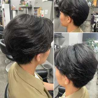 ショート パーマ メンズ 🌹ミラクル美容師 🌹くっぽのヘアスタイル