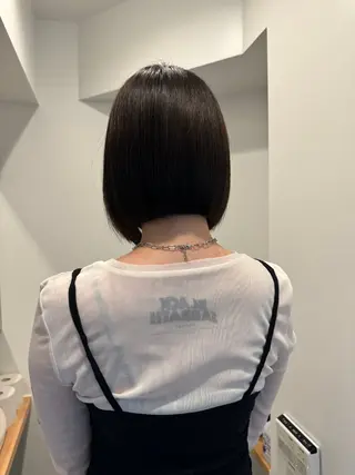 ミディアム カラー ボブ/レイヤーカット 縮毛矯正/コウキ新宿のヘアスタイル