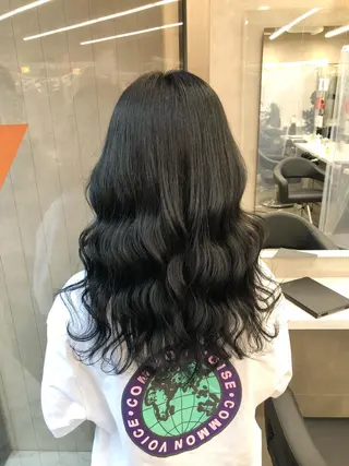 ミディアム カラー パーマ ヘアアレンジ メンズ キッズ ネイル マツエク・マツパ 上品＆韓国風 🥀海心🥀のヘアスタイル