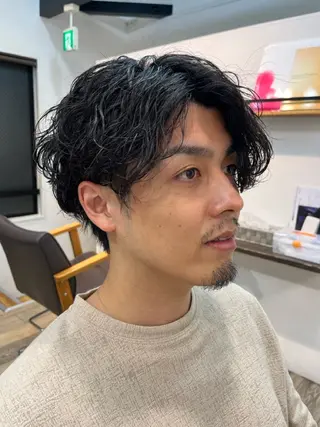 ミディアム メンズ フェード/韓国 原宿👑レンのヘアスタイル