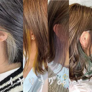 ミディアム カラー ヘアアレンジ メンズ ネイル ボブ×縮毛矯正👑 心斎橋/高城涼也のヘアスタイル