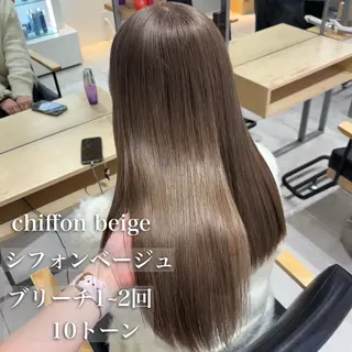 ロング カラー ヘアアレンジ ベージュ/グレージュ 🧸あやか/表参道のヘアスタイル