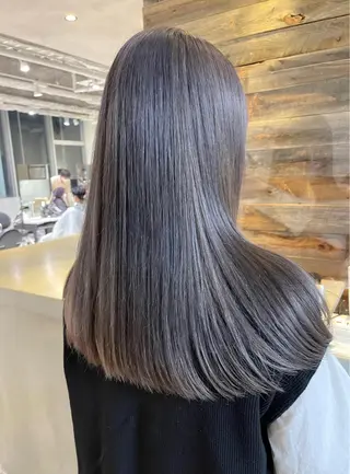 セミロング カラー 清水 亮太／赤み消しカラーのヘアスタイル