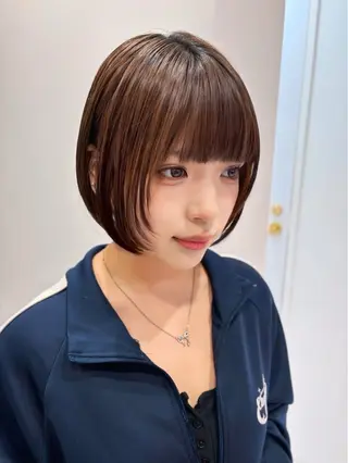 ショート SAYAKA 🍒／ボブ／暖色のヘアスタイル