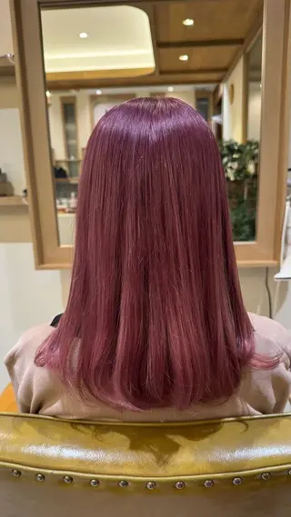 ミディアム カラー 艶カラー👾ブリーチ なし暖色👾ユースケのヘアスタイル