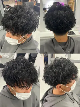ショート カラー パーマ ヘアアレンジ メンズ 🔥メンズパーマ 特化 渡辺一翔のヘアスタイル