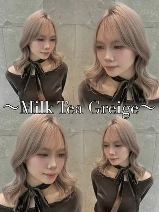 セミロング カラー 韓国風カラーカット 🤍店長 鳥越のヘアスタイル