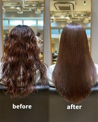 ロング カラー パーマ レイヤー/縮毛矯正 🪄chihiroのヘアスタイル