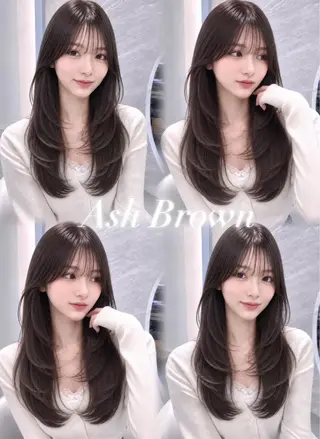 セミロング カラー ヘアアレンジ 🖤kana韓国ヘア 艶髪カラー特化🖤のヘアスタイル