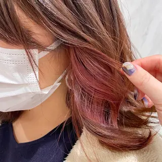 ミディアム カラー マンツーマン女性 美容師 奏のヘアスタイル