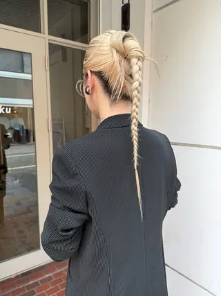 ヘアアレンジ ショート/パーマ /muku サリのヘアスタイル