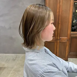 ミディアム カラー 廣瀬双葉 ボブ/ミディアムのヘアスタイル