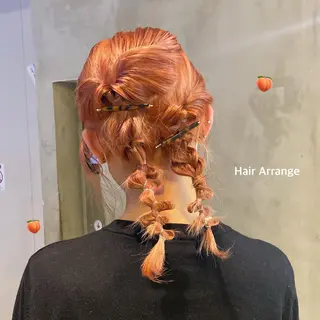 セミロング カラー ヘアアレンジ SOURCE 茶屋町　奥井杏奈のヘアスタイル