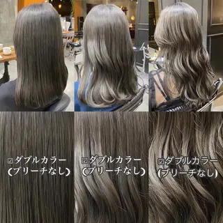 セミロング カラー 透明感カラー🌿 グレージュ🐺陽介のヘアスタイル