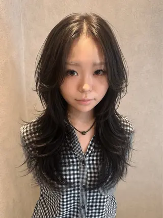ロング レイヤー/ハッシュ 三好悠生のヘアスタイル