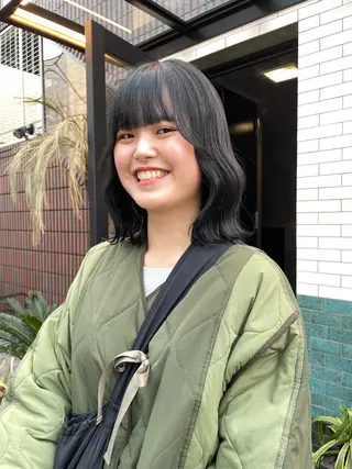 ミディアム カラー パーマ ヘアアレンジ くびれレイヤー/艶 カラー　MADOKAのヘアスタイル
