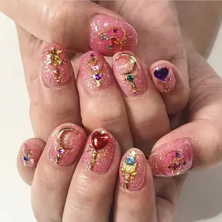 ネイル 渋谷／チップ長さ出し 👑アプレgel-xのネイルデザイン