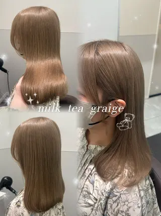 セミロング カラー ヘアアレンジ ･˚✧すずね˚✧* ♡のヘアスタイル