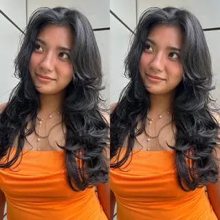 ロング カラー 🍒ハイレイヤー🍒 海外ヘア🍒Momoのヘアスタイル