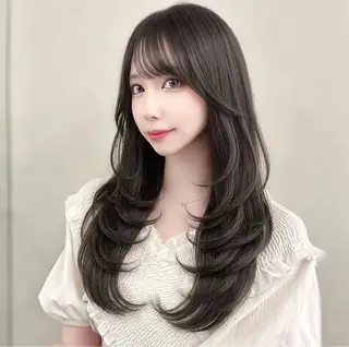 ロング レイヤー/髪質改善 縮毛/ハッシュカットのヘアスタイル