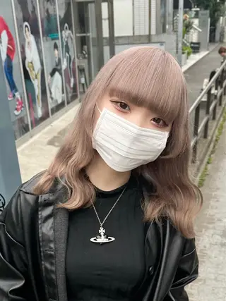 ミディアム カラー ヘアアレンジ 柔らかカラー/ 縮毛矯正YUTO🧋のヘアスタイル