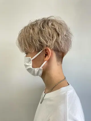 ショート カラー パーマ ヘアアレンジ メンズ キッズ ネイル マツエク・マツパ スパイキー/フェザー /波巻き/かいとのヘアスタイル