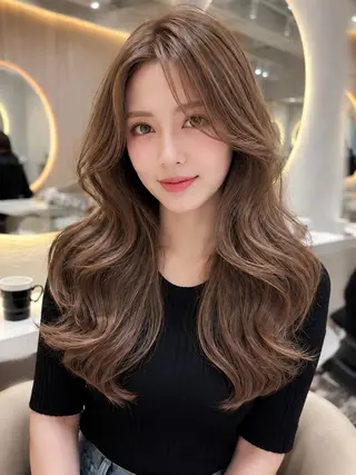 ロング カラー 韓国風ヘア✻透明感 カラー✻yukaのヘアスタイル