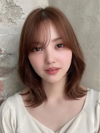 ミディアム 🧡くびれヘア/前髪 顔周り🧡久原結衣のヘアスタイル