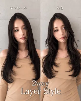 セミロング カラー ヘアアレンジ 🌫️大人韓国ヘア 🌫️naoyaのヘアスタイル
