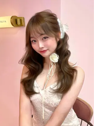 セミロング カラー 渋谷/韓国ヘア/ 顔まわり♡Ayakaのヘアスタイル