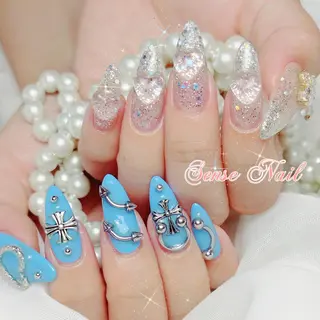 ネイル パーマ ヘアアレンジ メンズ キッズ アイブロウ マツエク・マツパ ロング カラー 🎀Sense Nail池袋店🎀のネイルデザイン