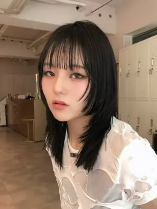 ミディアム 韓国レイヤー 🎀ダブルカラーのヘアスタイル