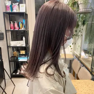 セミロング カラー 縮毛/透明感カラー Mariamu🫧のヘアスタイル