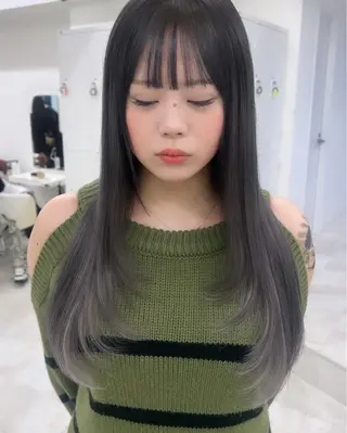 ロング リコ 渋谷 ハッシュカットのヘアスタイル