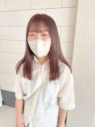 セミロング カラー フルガキ ハルカ天神美容室のヘアスタイル